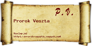 Prorok Veszta névjegykártya
